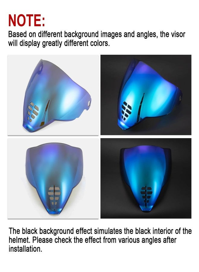 PSLER IC-06 visor- Icon Airflite Face Shield Motorcycle Helmet Visor Accessories Replacement for Icon Airflite IC-06，Deep Blue - Image 2