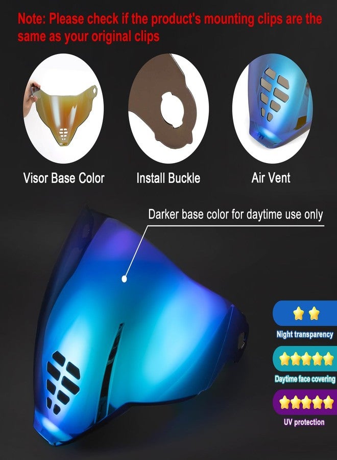 PSLER IC-06 visor- Icon Airflite Face Shield Motorcycle Helmet Visor Accessories Replacement for Icon Airflite IC-06，Deep Blue - Image 3