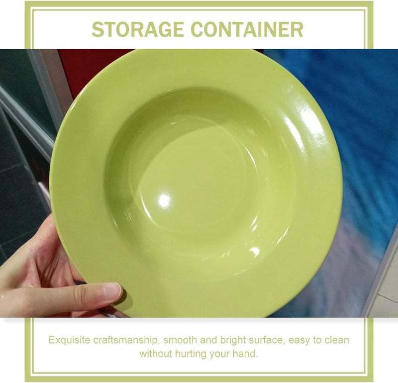Universal design French Style Green Ceramic Straw Hat Pasta Plate, Dinner Plate for Home Dining, Kitchen Food Tray for Salad and Pasta Serving, French-inspired Tableware for Everyday Use Daily repeated use trusted quality - Image 3
