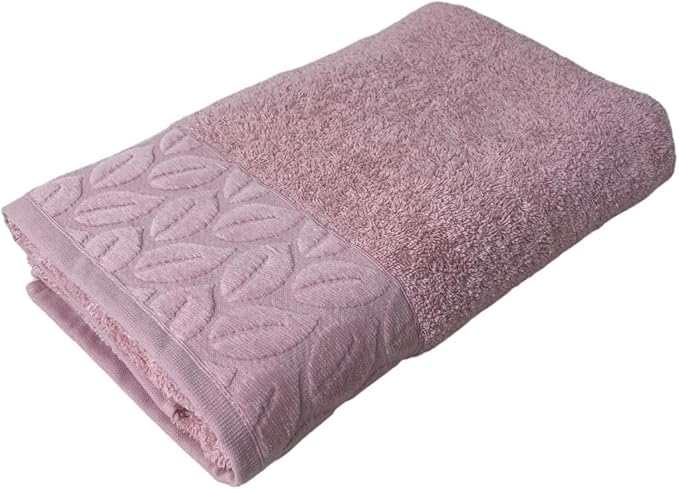 Egyptian Cotton Hand Towel from Sol Suave, 100% Cotton, Multiple Sizes and Colours, Set of 1, with leaf jacquard border (50 * 100 CM))