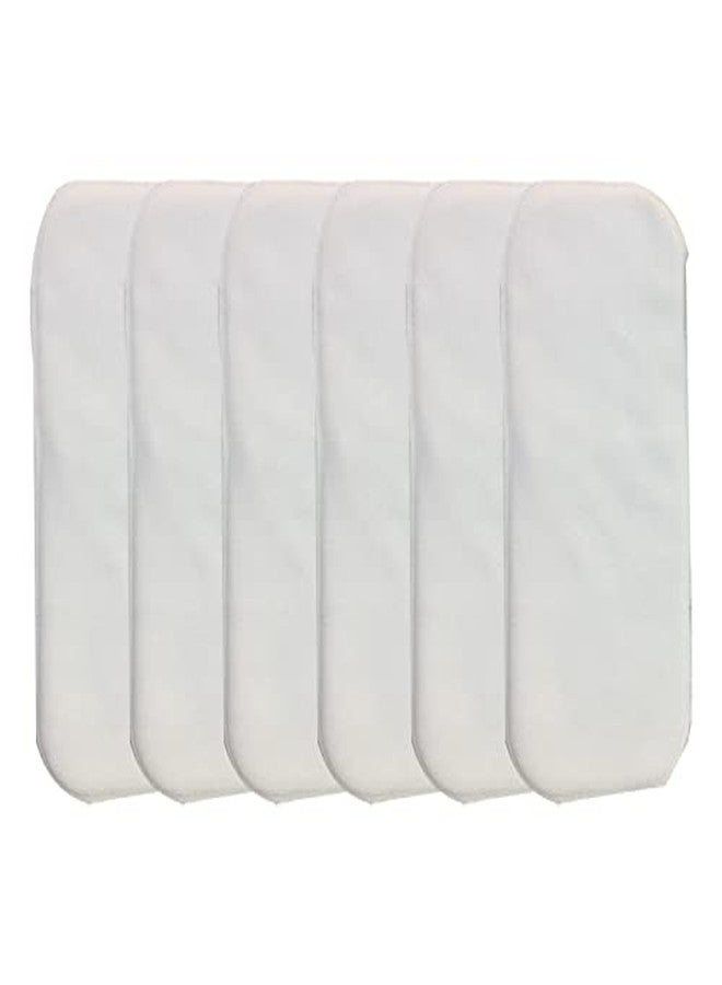 Crawl'in 3 layer Nappy Cloth Liners Washable & Reusable Microfiber Insert Pads for Mild Leak Diaper Liner (White) Pack of 6
