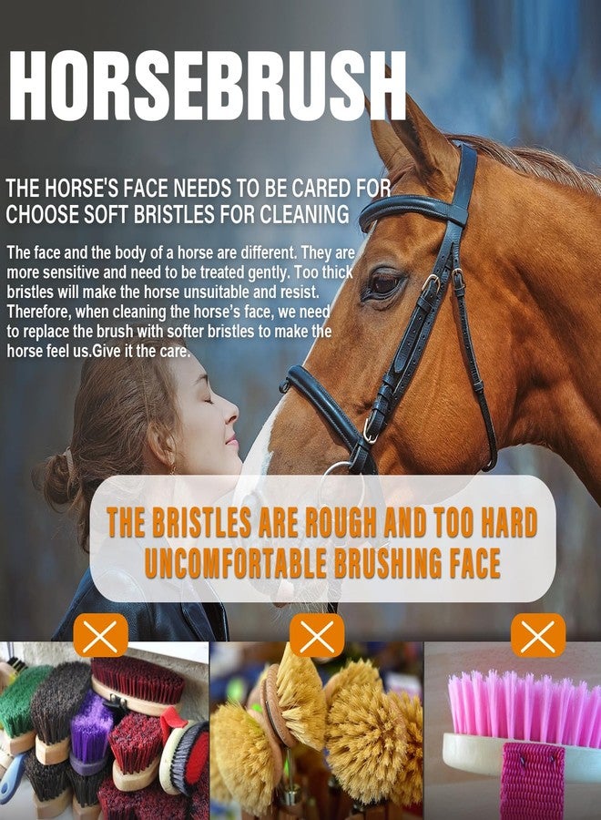  الرسم البياني فرشاة وجه الحصان المرنة، أداة ناعمة مصنوعة يدويًا للعناية بالخيول، لإزالة الأوساخ بشكل احترافي، سهلة الحمل. - Image 5