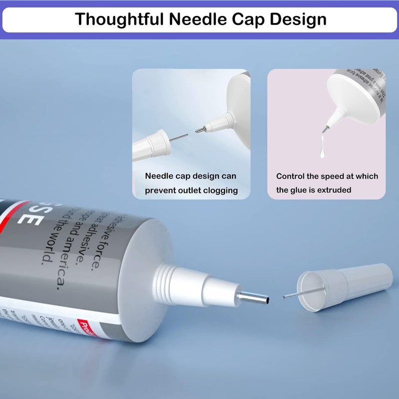 كاست ويف غراء شفاف لاصق من حجر الراين B7000 للحرف اليدوية، 110 مل، غراء مجوهرات متعدد الأغراض لربط الأقمشة وإصلاح الهواتف المحمولة والجلود والملابس وخرز حجر الراين وفن الأظافر وصناعة المجوهرات (قطعتان، 3.7 أونصة) - Image 2