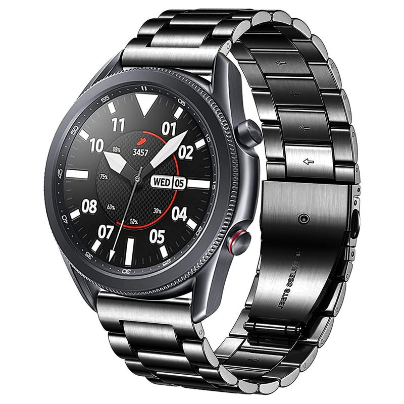 DEALELE Bands Compatible with Samsung Galaxy Watch 46mm Galaxy 3 45mm 22mm Stainless Steel Metal Replacement Strap for Huawei Wacth GT5 GT5 Pro 44 Pro GT4 33 Pro GT3 46mm Black - Image 3