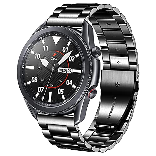 DEALELE Bands Compatible with Samsung Galaxy Watch 46mm Galaxy 3 45mm 22mm Stainless Steel Metal Replacement Strap for Huawei Wacth GT5 GT5 Pro 44 Pro GT4 33 Pro GT3 46mm Black - Image 1