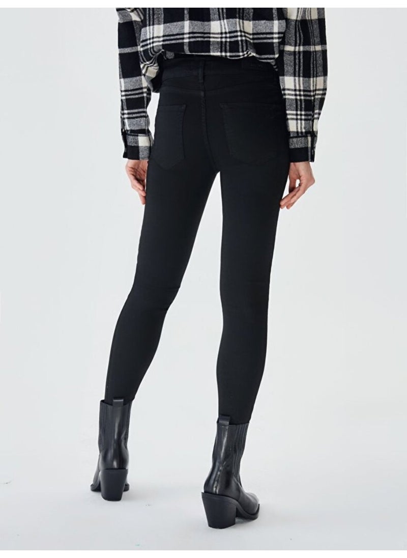 LTB - Lonia Tall Black Wash Mid Waist Skinny Leg Trousers 010095154015355200 - Image 1