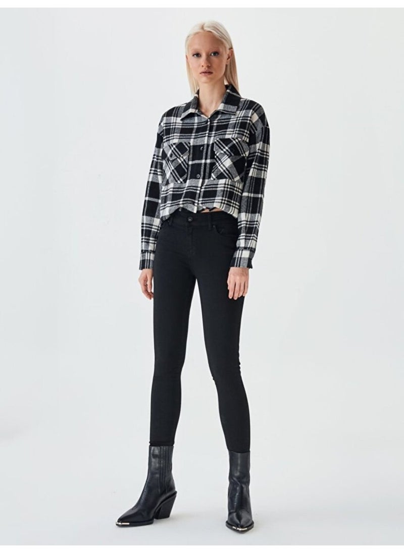 LTB - Lonia Tall Black Wash Mid Waist Skinny Leg Trousers 010095154015355200 - Image 1