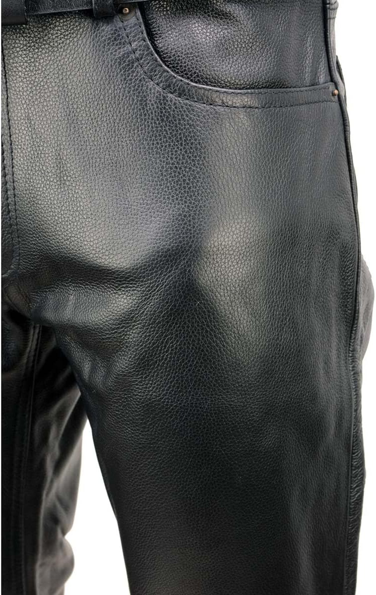 Milwaukee Leather | Classic Fit 5 Pocket Leather Pants for Men - Premium Leather Motorcycle Riding Pants - LKM5790 - Image 2