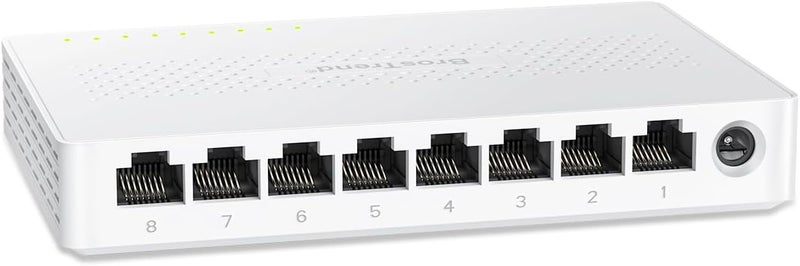 BrosTrend 8 Port 2.5Gb Ethernet Switch, Multi-Gigabit Unmanaged Network Switch for Gaming Office Home NAS PC, 2.5G Ethernet Splitter Hub, Plug & Play, Fanless, Desktop Wall-Mount, Lifetime Protection - Image 1