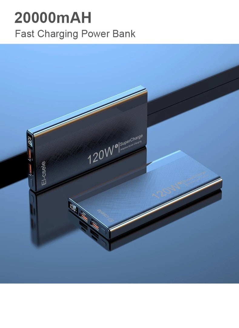 El-csele 20000mAh Power Bank Fast Charging for Samsung iPhone Huawei etc. Triple Ports for Phones iPad Earbuds Compact Travel Design Long-Lasting Battery with Type-C Fast Self-Charge  - Image 1