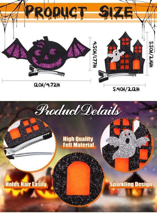 EBANKU 48PCS Halloween Hair Clips EBANKU Halloween Cartoon Hair Clips Pumpkin Ghost Witch Hair Decoration Spider Web Castle Hairpins Cute Halloween Barrettes for Women Girls Halloween Cosplay Accessories - Image 3