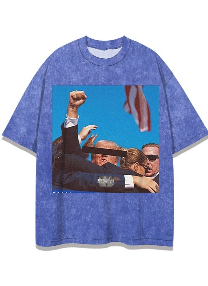 KUYING - New Trump Print Short Sleeved Shirt - Image 1