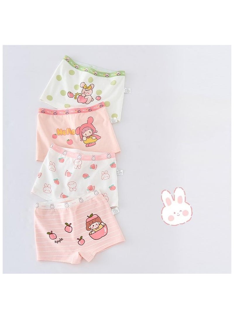 Fashionable Little Girl Cute Style Printed Four Boxer Briefs Suitable For Ages 3-10 - Image 1