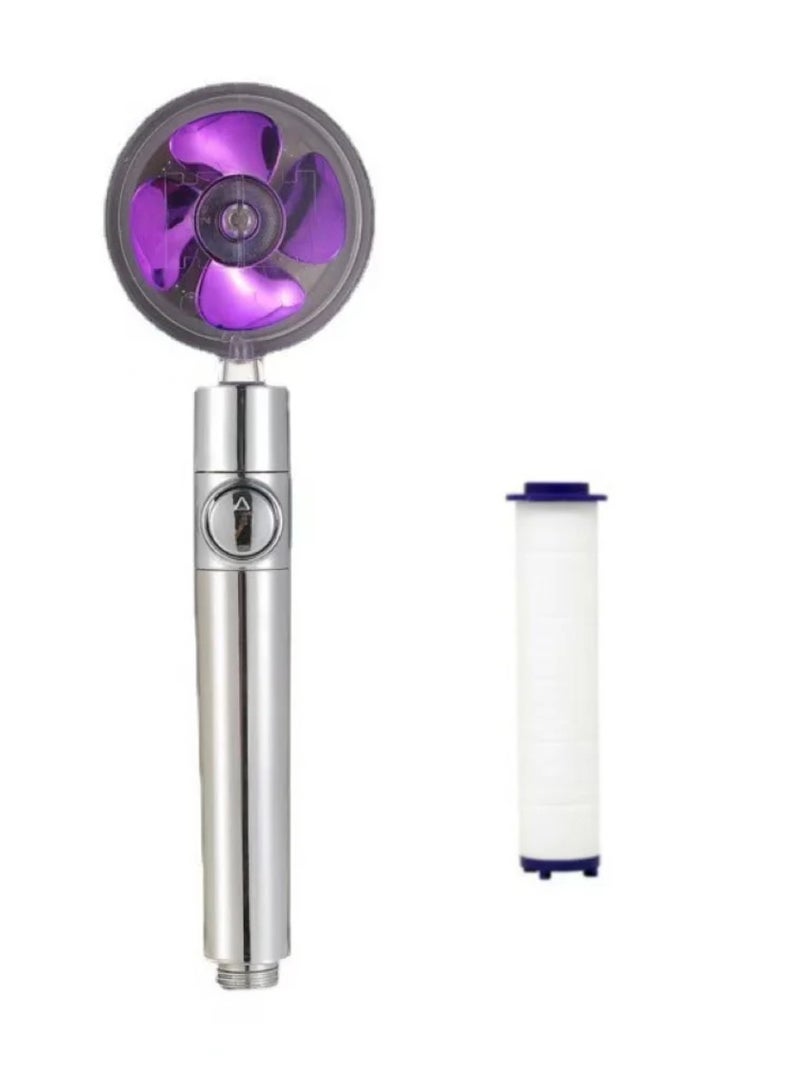 DIGI CORE Water Saving Flow Shower Head 360 Degree Rotating With Small Fan And Rain High Pressure Spray Nozzle High Pressure Turbo Shower Bathroom Accessories - Image 1