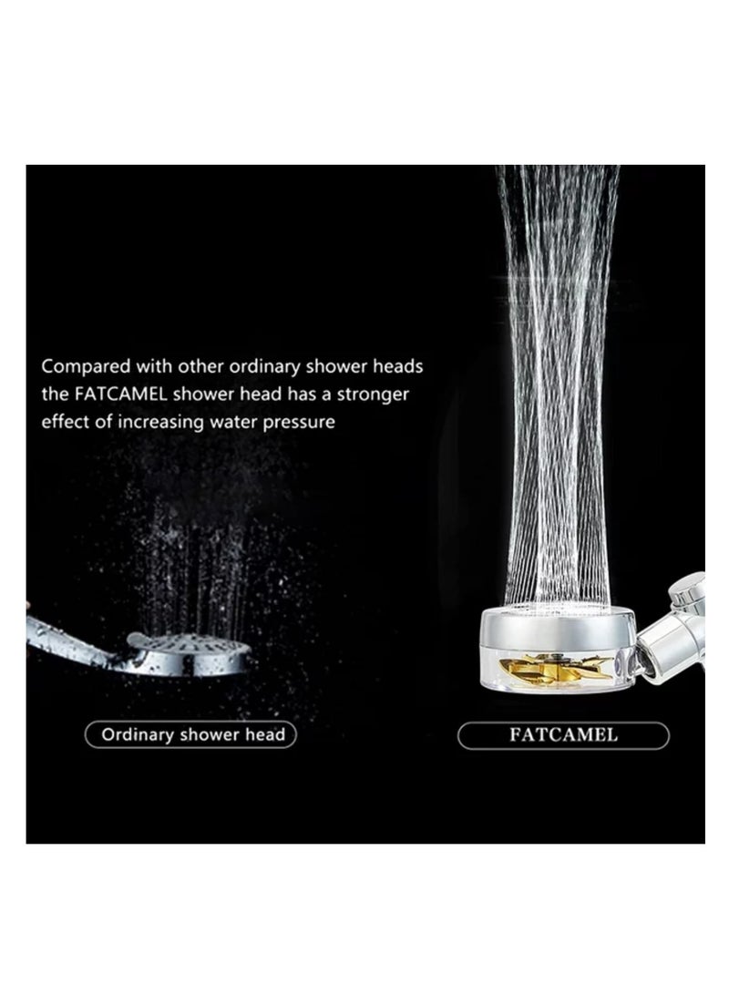 DIGI CORE Water Saving Flow Shower Head 360 Degree Rotating With Small Fan And Rain High Pressure Spray Nozzle High Pressure Turbo Shower Bathroom Accessories - Image 4