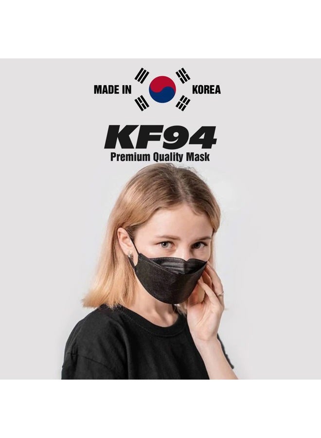 Boxgear Disposable Black KF94 Mask|Pack of 20| 4 Ply Filter Dust Protection Face Cover with Elastic Earloop and Nose Clip for Adult -Comfortable Design High Filtration &Ventilation-Large - Image 3