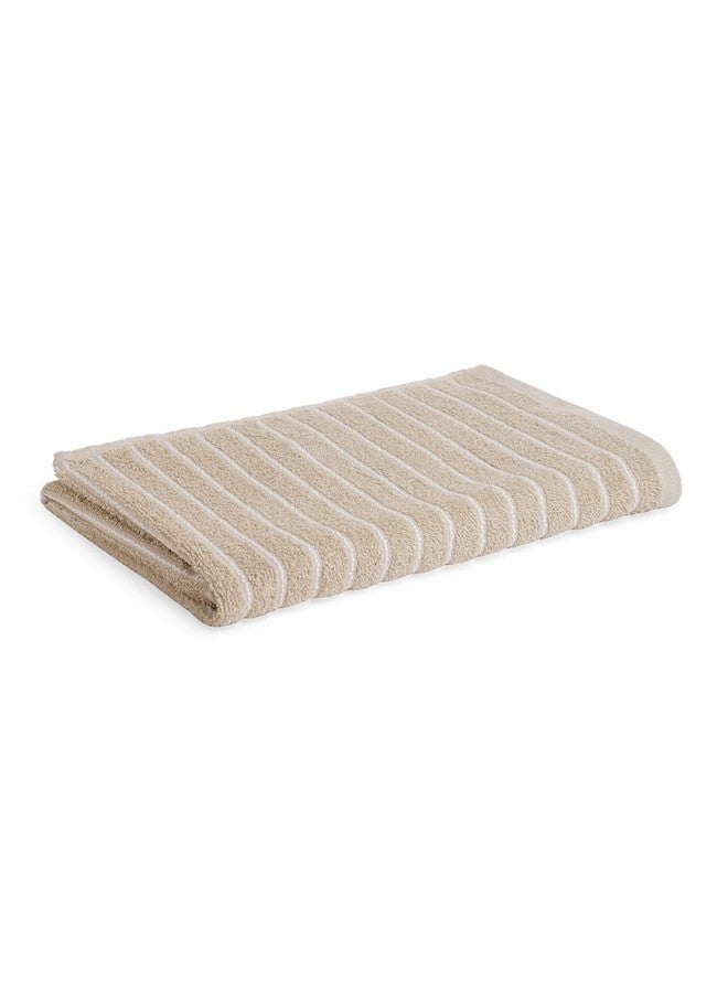 Welspun 100% Cotton Large (70 Cm X 150 Cm) | 250 GSM Dobby Solid Bath Towel (Beige)- 2-in-1 - Image 2