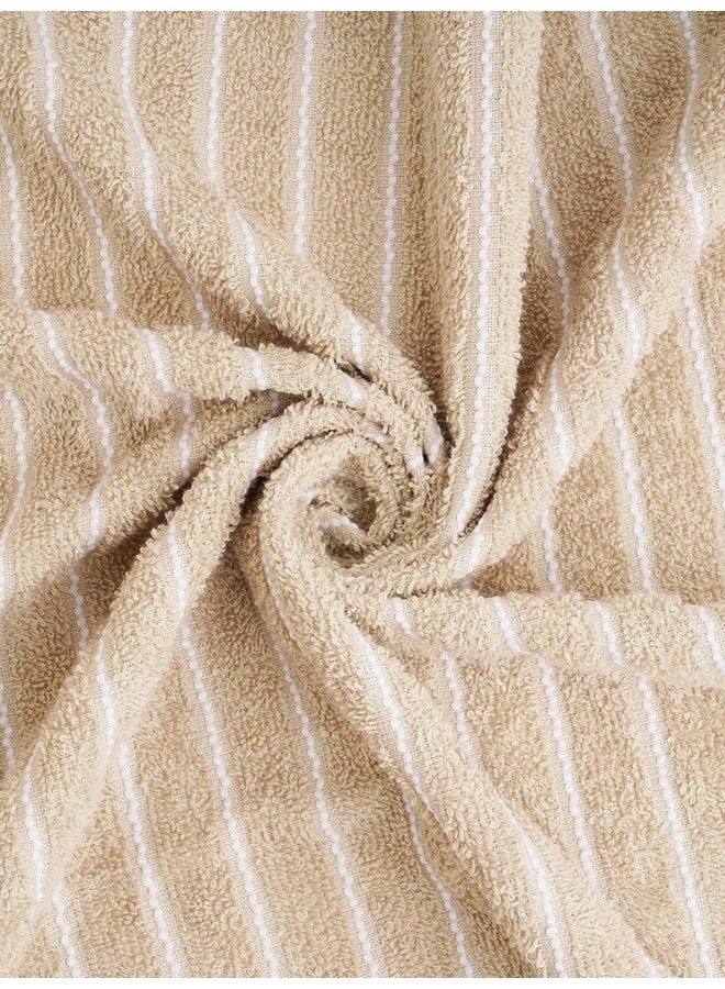 Welspun 100% Cotton Large (70 Cm X 150 Cm) | 250 GSM Dobby Solid Bath Towel (Beige)- 2-in-1 - Image 5