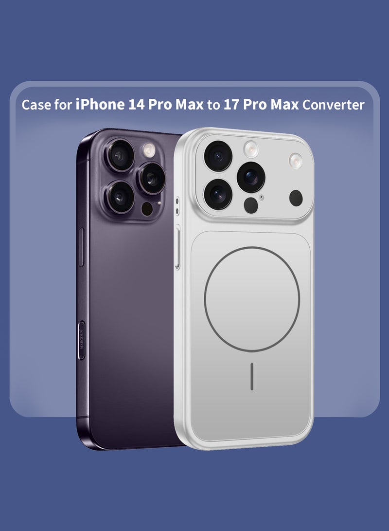 MARGOUN Converter Case for iPhone 14 Pro Max to 17 Pro Max, Compatible with Magnetic Charger, Hard TPU Material, Slim Protective Cover with Camera Guard, Shockproof Frame - Silver silver - Image 5