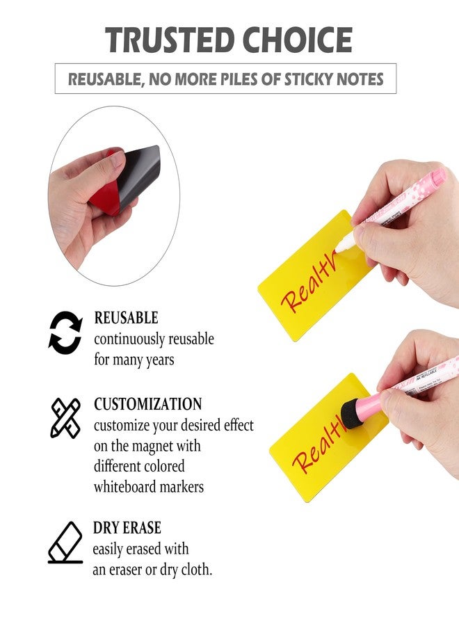 Realth White Dry Erase Magnetic Strips 1'' × 12'' 10 Pcs, Erasable Magnetic Tape, Magnetic Whiteboard Strips for Classroom, Magnetic Labels for Home Office Name Tags - Image 2