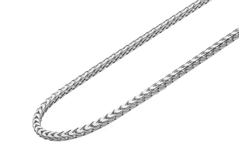 Miabella Solid 925 Sterling Silver, 18Kt Gold Plated Italian 2.5mm Franco Square Box Link Chain Necklace for Men, Made in Italy (SI, Length 30 Inches) - Image 4