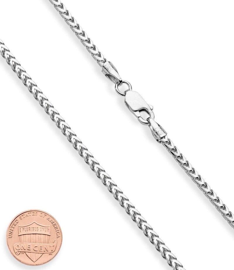 Miabella Solid 925 Sterling Silver, 18Kt Gold Plated Italian 2.5mm Franco Square Box Link Chain Necklace for Men, Made in Italy (SI, Length 30 Inches) - Image 3