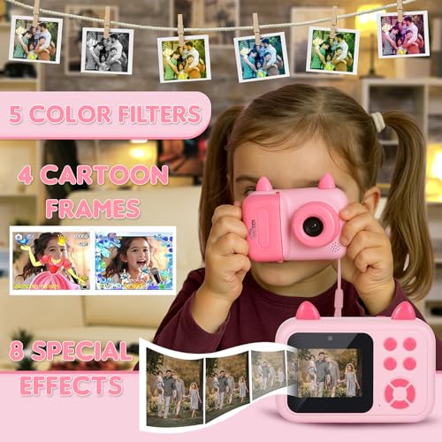 SOLOtek S6 Instant Camera for Kids with Print - 1080P HD, 48MP, 32GB SD Card,3 Rolls Print Paper with Shoulder Strap | Instant Photo Camera with Video Recorder, Games & Photo Filters| 1-Year Warranty - Image 4