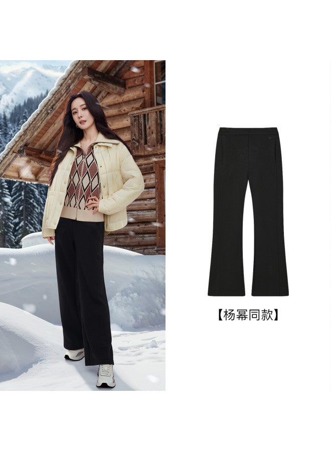 FILA [Yang Mi Same Style] Women'S Casual Pants Ladies Sport Simple Loose Wide-Leg Pants Versatile Knit Trousers - Image 2