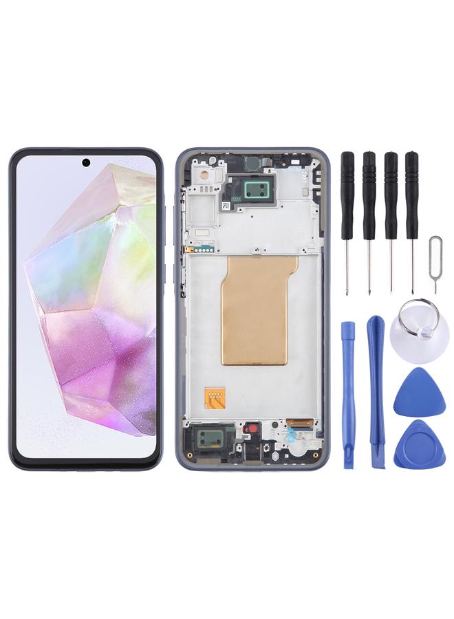 erorex Replacement For Samsung Galaxy A35 SM-A356B TFT LCD Screen Digitizer Full Assembly with Frame, Not Supporting Fingerprint Identification - Image 1