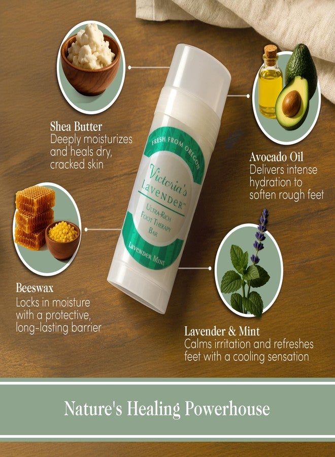Victoria's Lavender Heel Balm Stick - Ultra-Rich Foot Therapy Balm for Dry, Cracked Feet - Softener for Cracked & Rough Skin - Dry Heels Treatment for Men and Women - Made in USA - Lavender Mint 2.5oz - Image 3