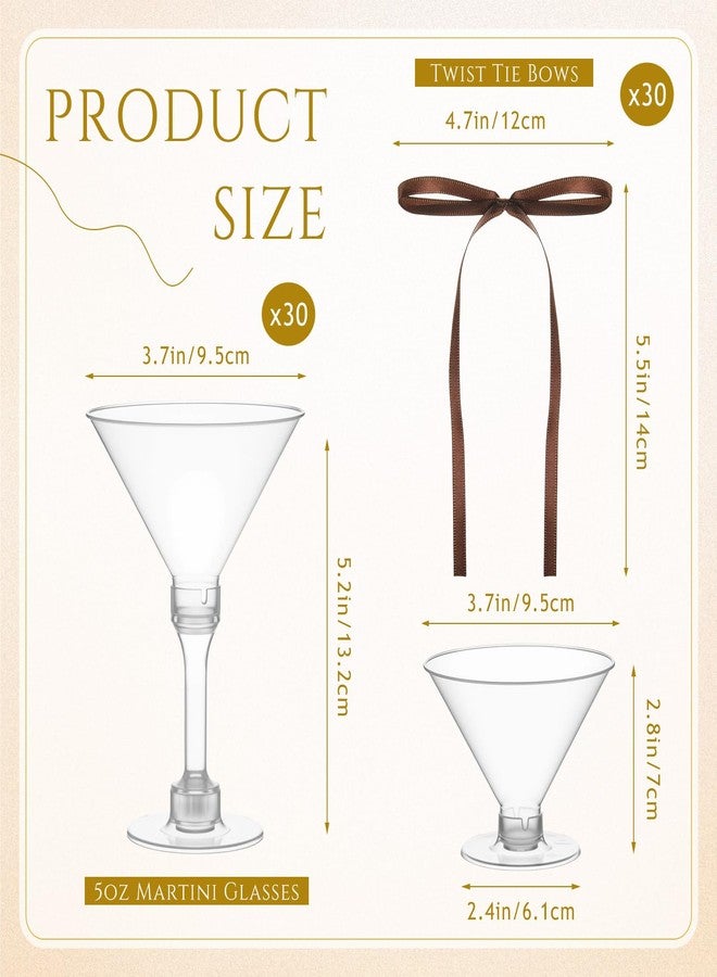 ماكسدوت مجموعة ماكس دوت المكونة من 30 قطعة من لوازم حفلات أعياد الميلاد الصغيرة، تتضمن أكواب إسبريسو مارتيني سعة 5 أونصات، وبرج شمبانيا بلاستيكي صغير مزين بفيونكات، لتزيين حفلات توديع العزوبية، وبار صغير (بني). - Image 2