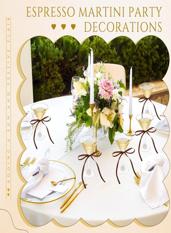 ماكسدوت مجموعة ماكس دوت المكونة من 30 قطعة من لوازم حفلات أعياد الميلاد الصغيرة، تتضمن أكواب إسبريسو مارتيني سعة 5 أونصات، وبرج شمبانيا بلاستيكي صغير مزين بفيونكات، لتزيين حفلات توديع العزوبية، وبار صغير (بني). - Image 5