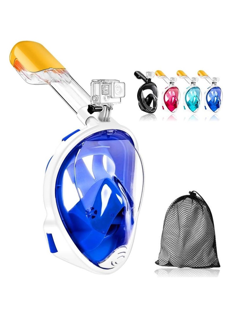 QSHOP QShop®️ 180 Degree Full Face Snorkel Mask, Free-Fleecing Design with Detachable Camera Mount, Anti-Fog, with Adjustable Head Straps, Professional Snorkeling Kit for Adults and Youth Snorkel Mask  - Image 1