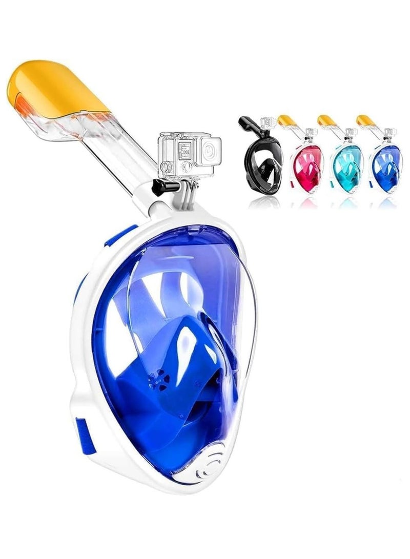 QSHOP QShop®️ 180 Degree Full Face Snorkel Mask, Free-Fleecing Design with Detachable Camera Mount, Anti-Fog, with Adjustable Head Straps, Professional Snorkeling Kit for Adults and Youth Snorkel Mask  - Image 1