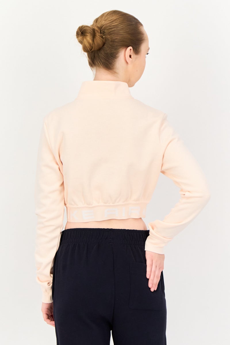 Nike Women Sportswear Fit Long Sleeves Outdoor Sweatshirt, Peach - Image 4