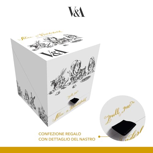 Va V&A Alice in Wonderland Teapot and Cup Set For 1 in Gift Box, Fine China Tea Set, White, 250 ml - Image 5