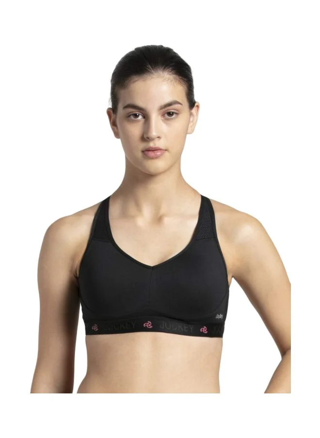 جوكي Jockey AP21 Women Wire free Padded Tactile Nylon Elastane Stretch Full Coverage Optional Cross Back Styling Sports Bra with Stay Dry Treatment