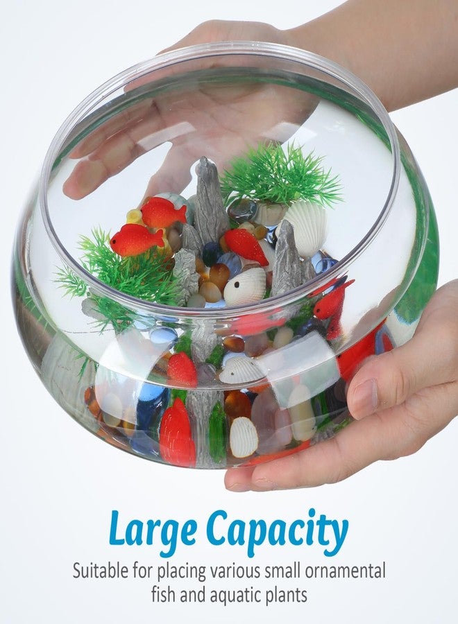 Toddmomy Clear Fish Bowl Vase Bubble, 2pcs Terrarium Fish Bowl Round Shallow Planter Desktop Goldfish Tank Hydroponic Planter Plastic Aquatic Plant Pot Daffodil Pot (2800ml) - Image 2