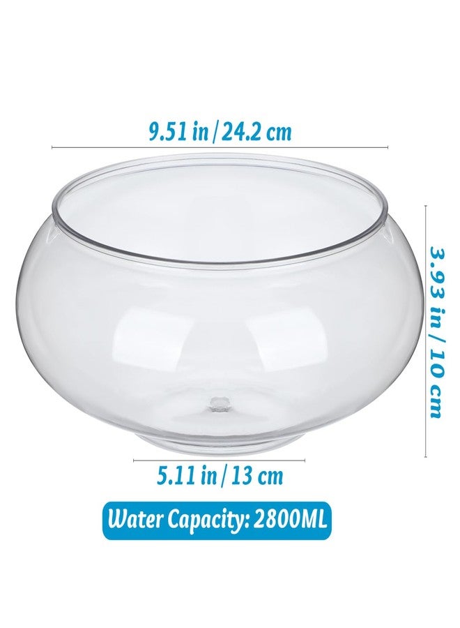 Toddmomy Clear Fish Bowl Vase Bubble, 2pcs Terrarium Fish Bowl Round Shallow Planter Desktop Goldfish Tank Hydroponic Planter Plastic Aquatic Plant Pot Daffodil Pot (2800ml) - Image 4