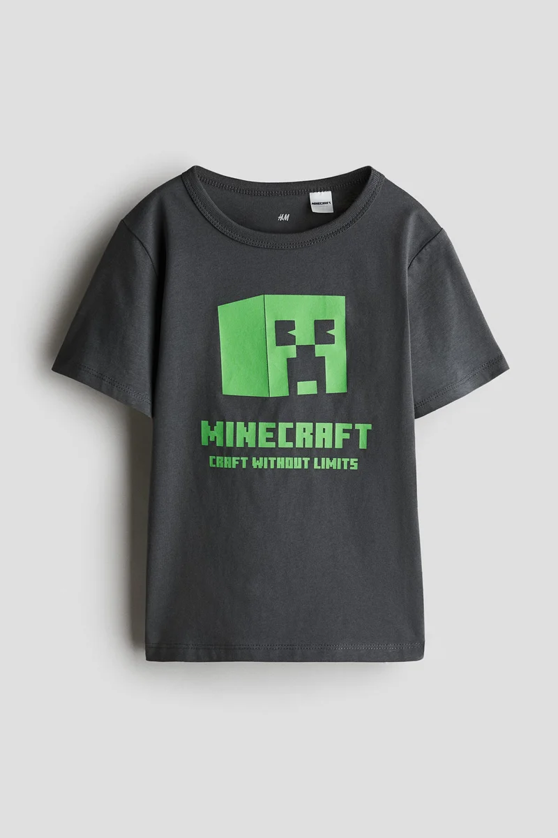 اتش اند ام Printed cotton T-shirt