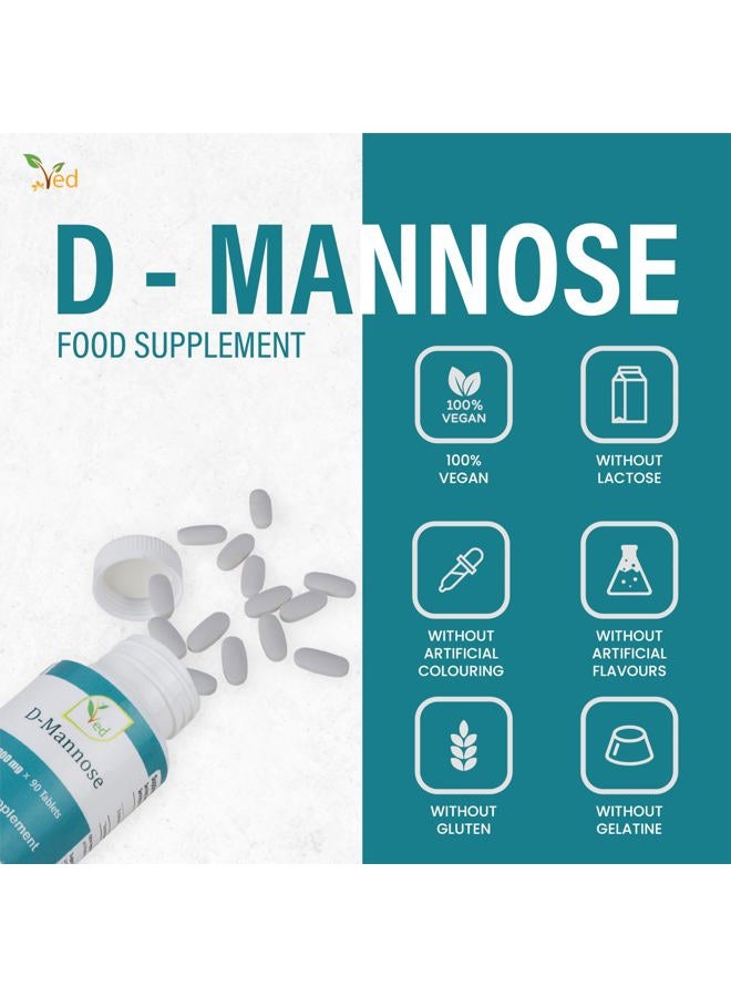 VED D-Mannose 1000mg, 90 Tablets - Urinary Tract and Bladder Health Support  - Image 4