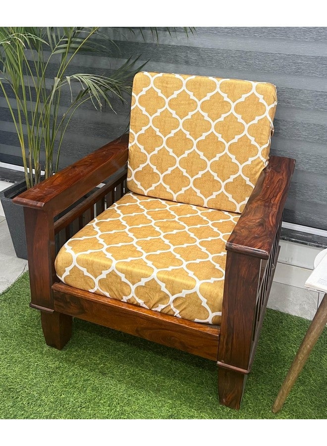 AMAZE ATTIRES Stretchable/Spandex Printed Sofa Slip Cover, Pack of 5 Sofa seat Covers can use for livingroom, Couch, Wooden Sofas & Offices (Yellow Geometrical) - Image 2