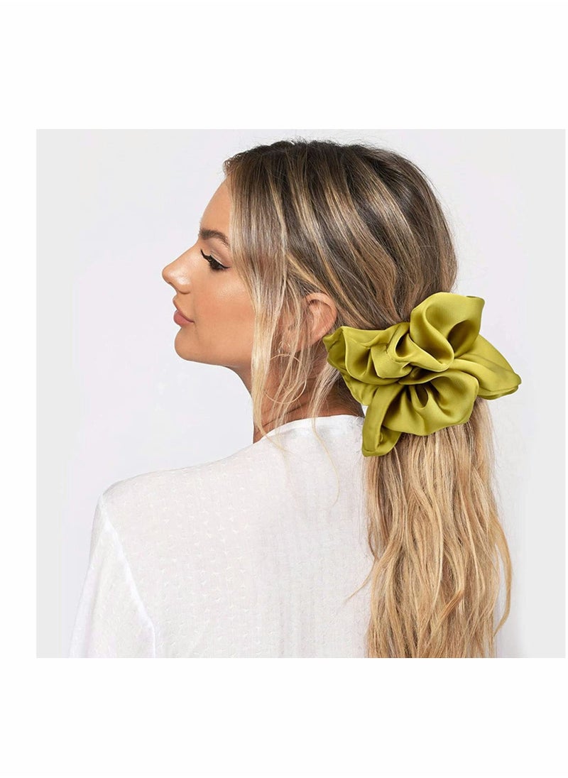 Y&D - Hair Ties Real Silk Scrunchies for Women, Large Scrunchie Satin Oversized Thick Elastic Jumbo 6 Pack - Image 1