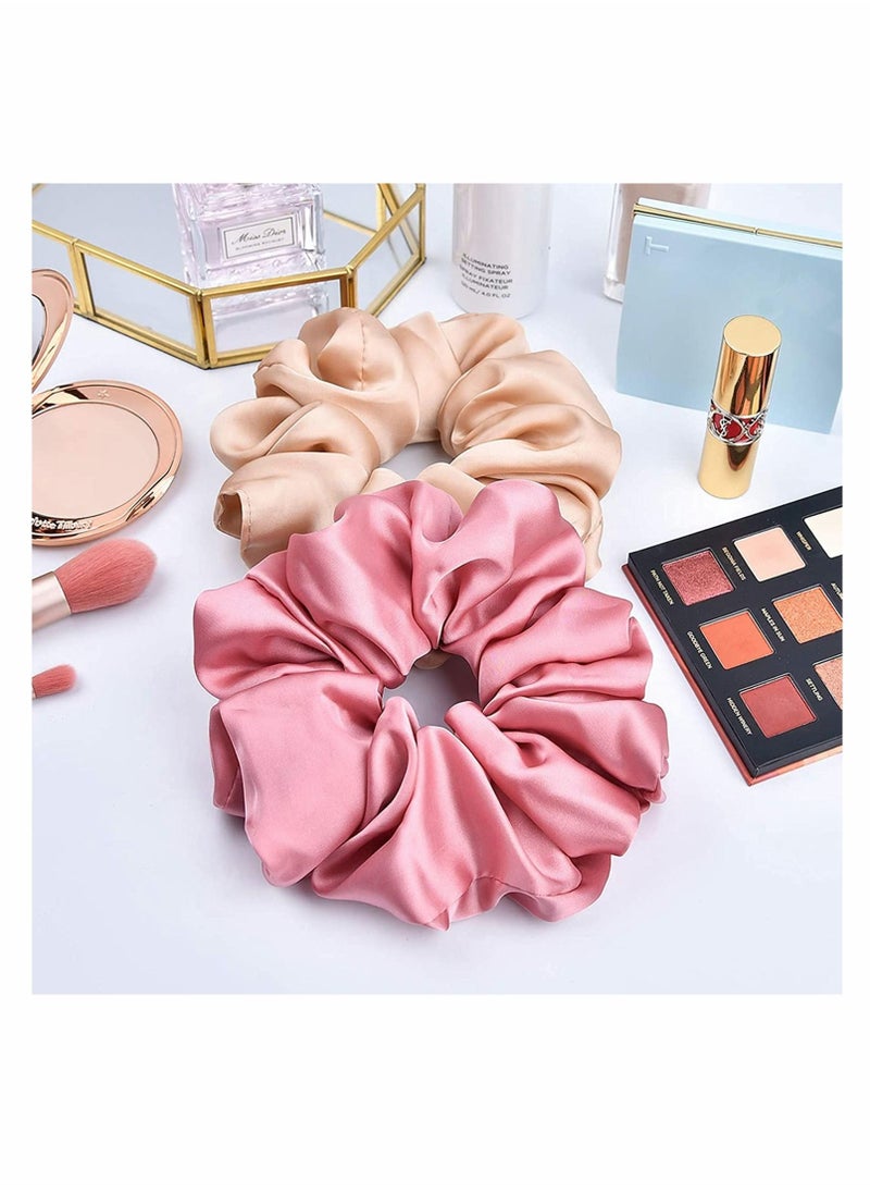 Y&D - Hair Ties Real Silk Scrunchies for Women, Large Scrunchie Satin Oversized Thick Elastic Jumbo 6 Pack - Image 1