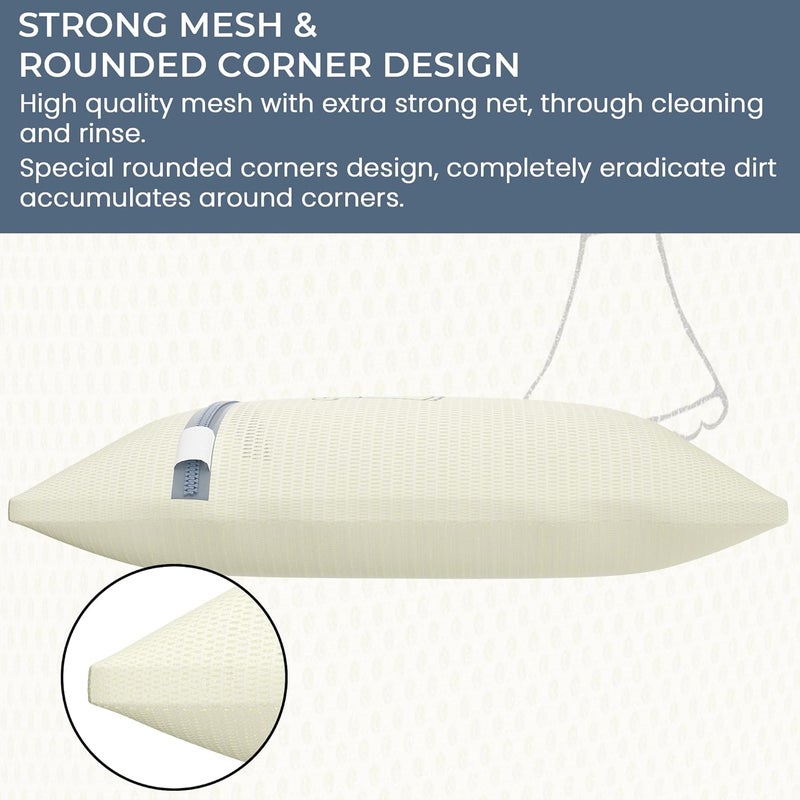 Kuber Industries Set of 18 Polyester Mesh Laundry Bag with Zip Reusable Washing Bags for Washing Machine Ideal for Delicate Fabrics Lingerie Shoes Protection YZ4BG Beige - Image 4