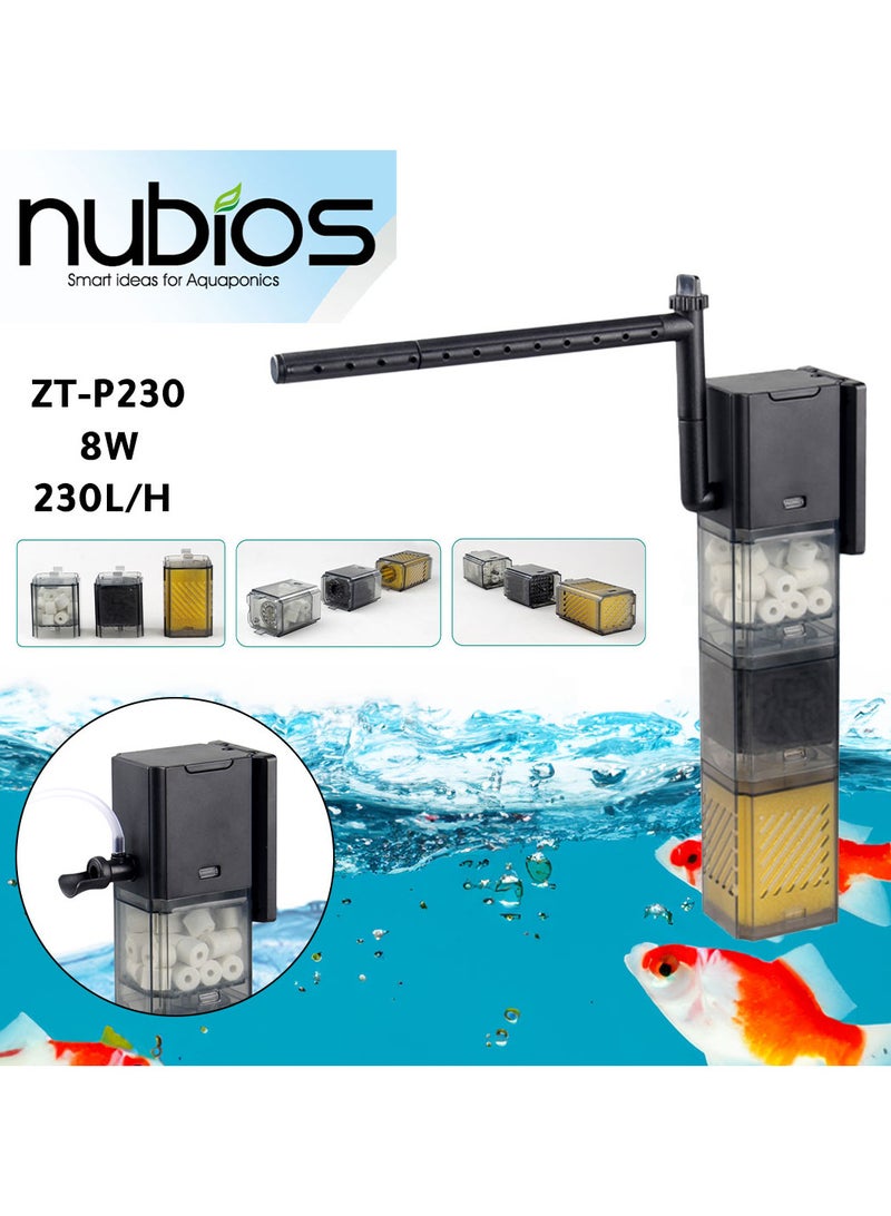 Generic Aquarium submersible filter with bio multi-stage 8w ZT-P230  - Image 2