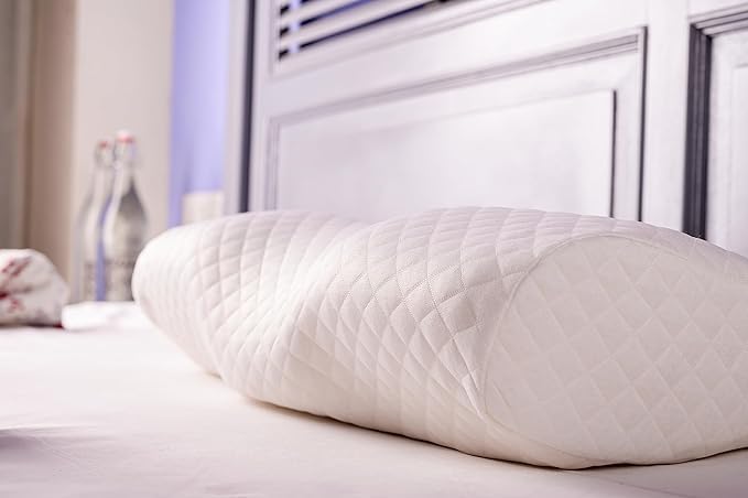 CUSHIO Memory Foam Butterfly Shape Contour Pillow | Cervical Orthopedic Memory Pillow for Neck & Shoulder Pain Relief | Size 20"x12" (White) - Image 1