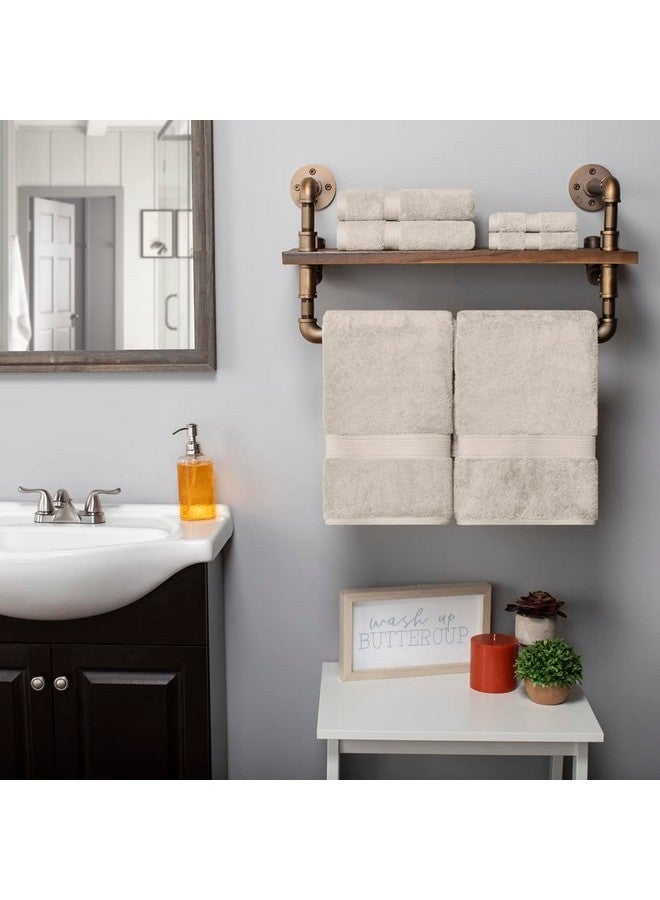 Superior Superior Egyptian Cotton Pile 6 Piece Towel Set, Includes 2 Bath, 2 Hand, 2 Face Towels/Washcloths, Ultra Soft Luxury Towels, Thick Plush Essentials, Guest Bath, Spa, Hotel Bathroom, Stone  - Image 2