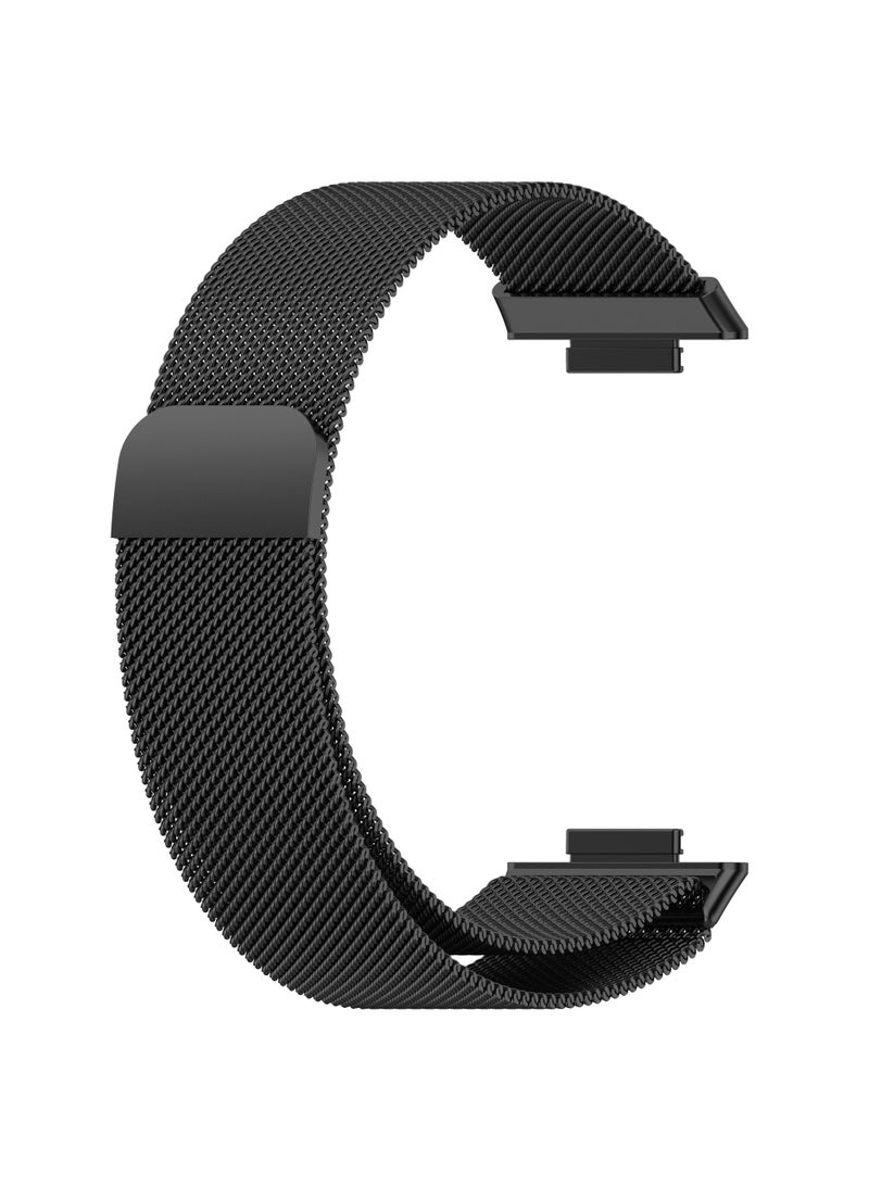 Straps Compatible with Huawei Fit 2 Magnetic Stainless Steel Watch Band for Men and Women,Black - Image 3