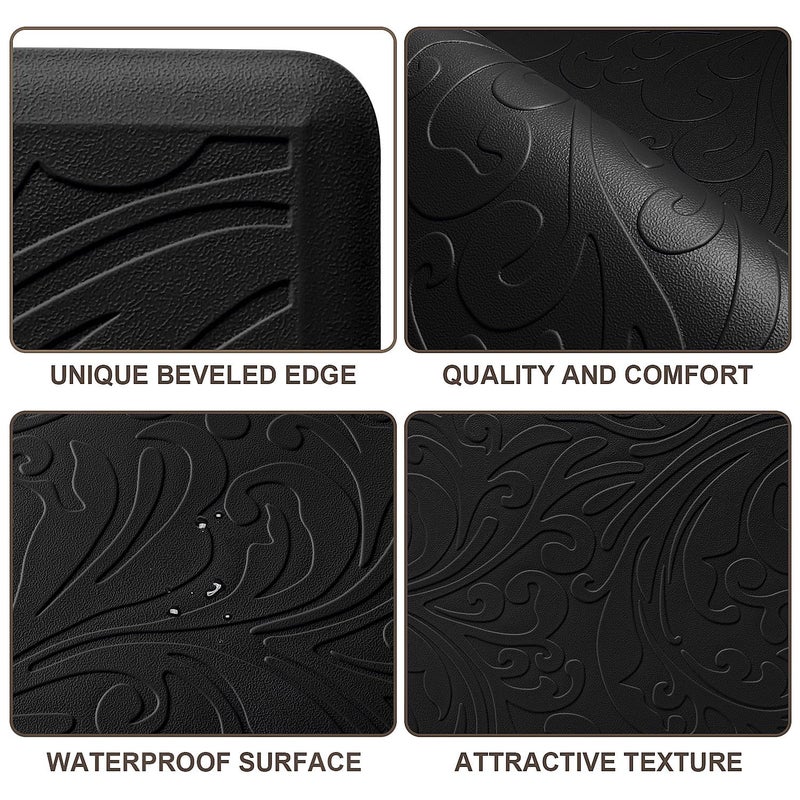 KMAT Kitchen Mat Cushioned Anti-Fatigue Waterproof Non-Slip Standing Mat Ergonomic Comfort Rug for Home,Office,Sink,Laundry,Desk 17.3" (W) x 60"(L),Black - Image 5
